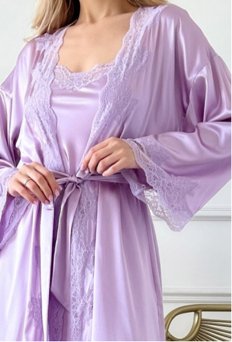 Ночнушка с халатом шелк Florina Silk Kiss 109-914S