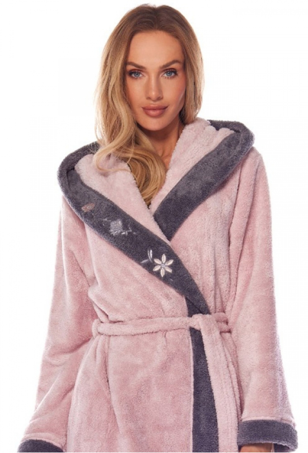 Халат женский плюшевый Hft L&L 9145BL