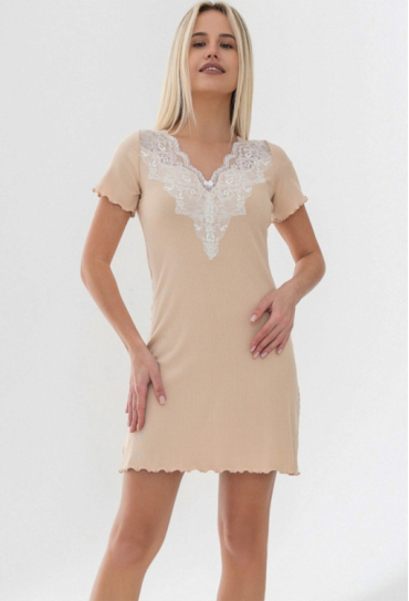 Нічна сорочка віскоза рубчик Lotos German Volf 21029-5