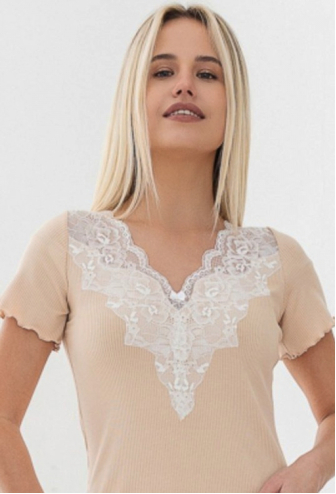 Нічна сорочка віскоза рубчик Lotos German Volf 21029-5