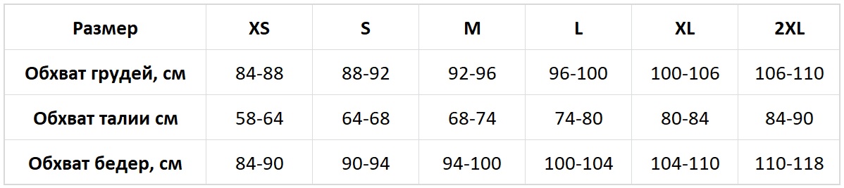BO.Brand таблица размеров женская